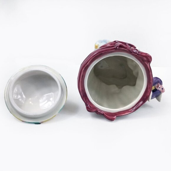 Vintage 1995 Fitz & Floyd Bunnies Hot Air Balloon Cookie Jar - Picture 11 of 13